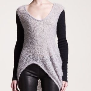 Helmut Lang Asymmetrical plaited cowl sweater